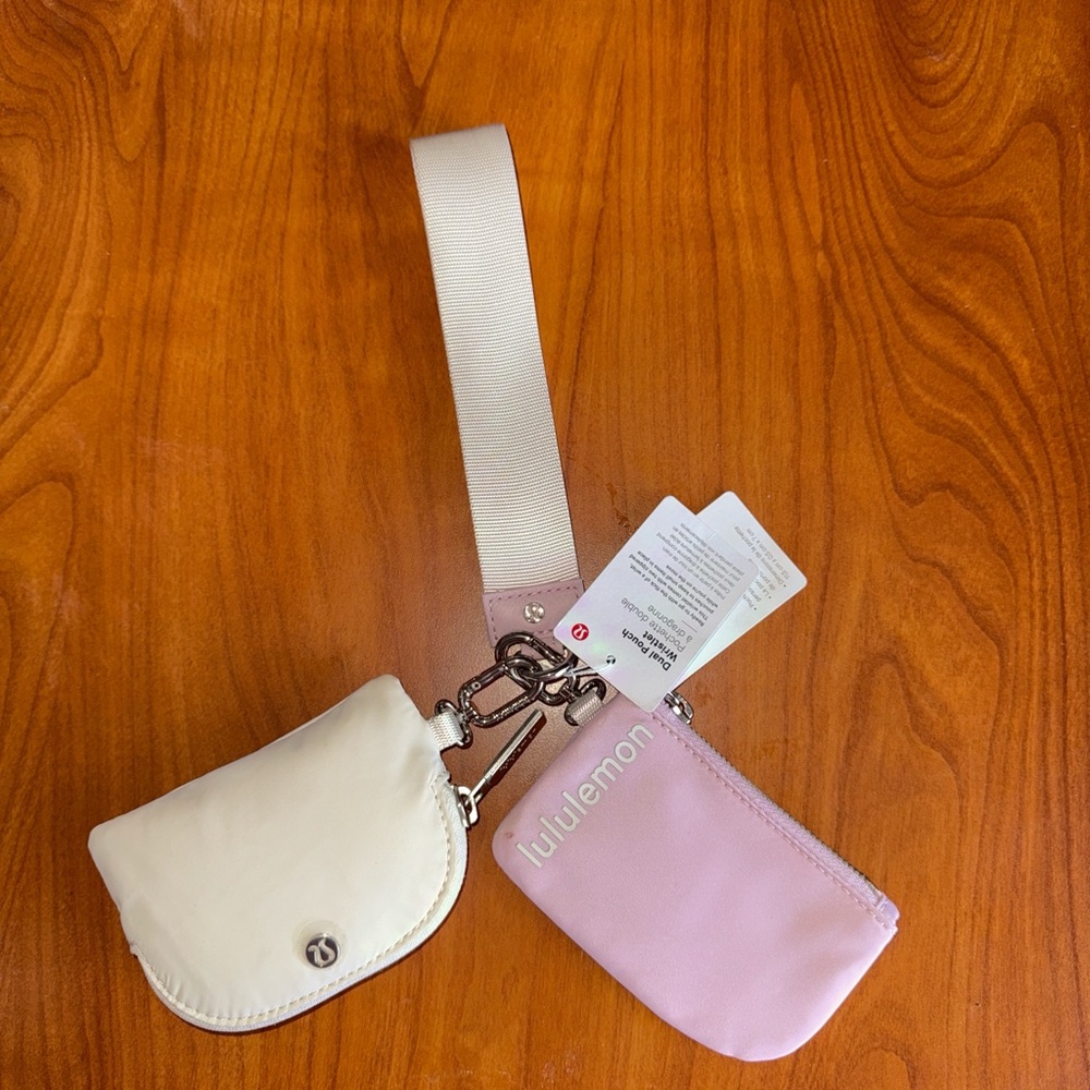 Lululemon Pink and Cream Wristlet Set